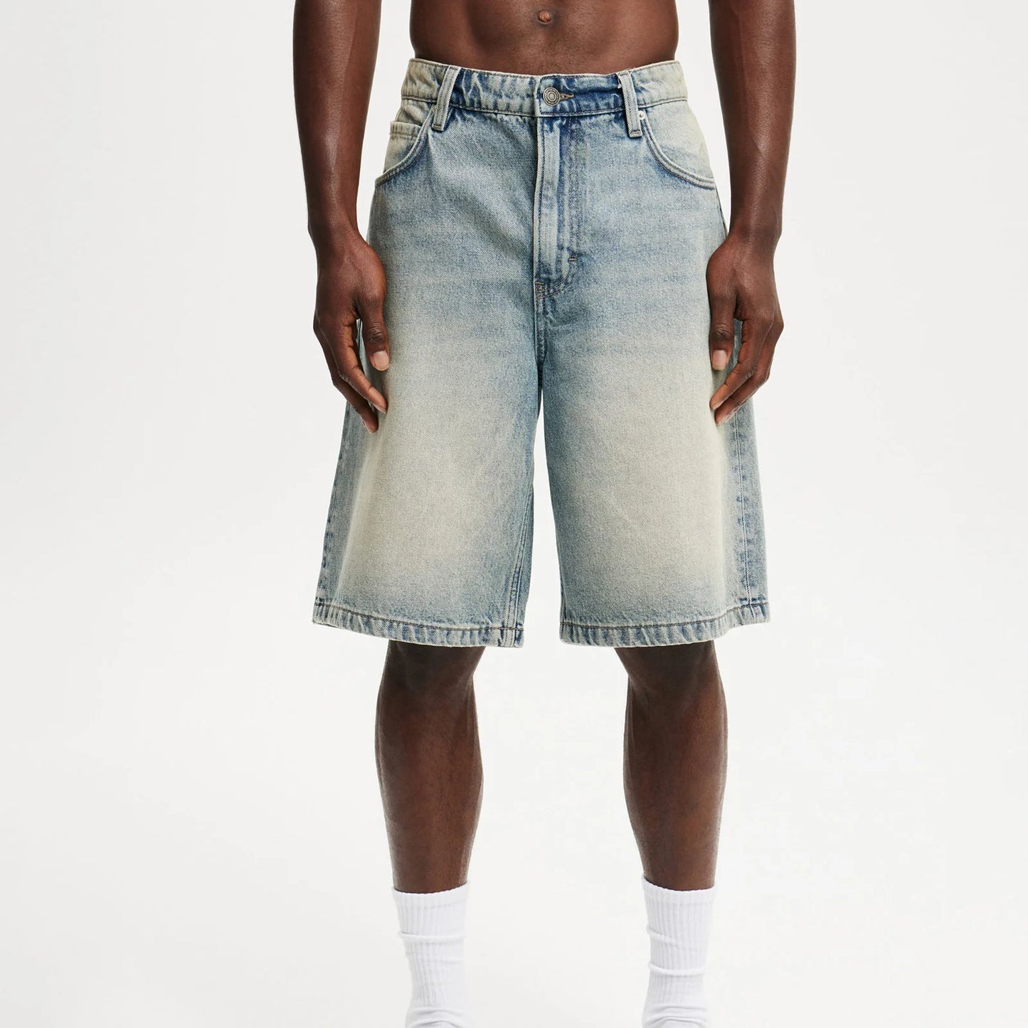 Short jean baggy homme