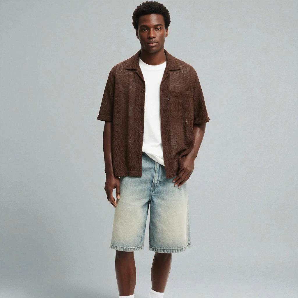 Short jean baggy homme