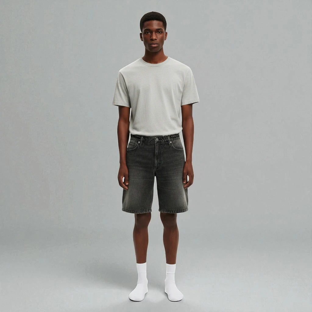 Short jean oversize homme