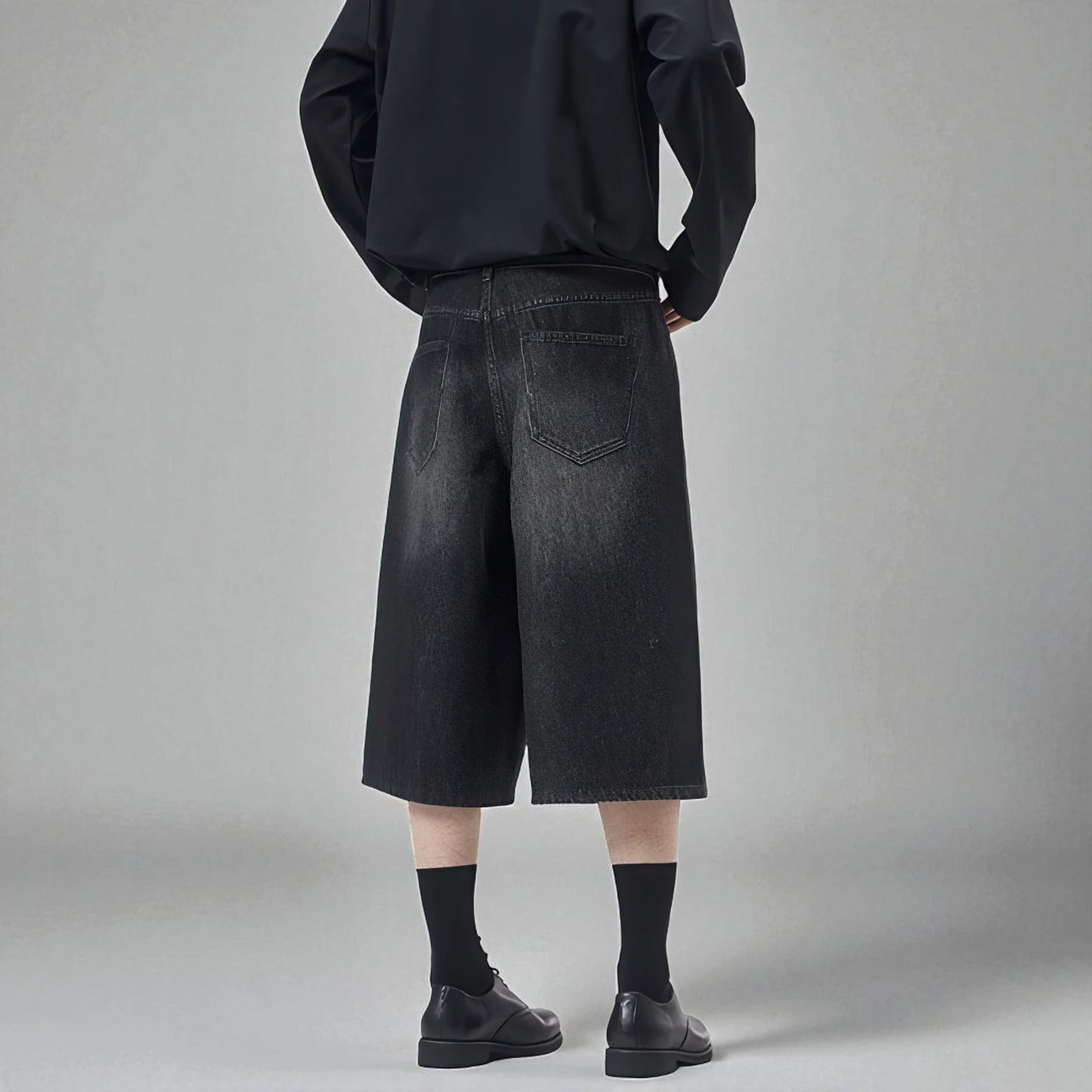 Bermuda en jean noir homme