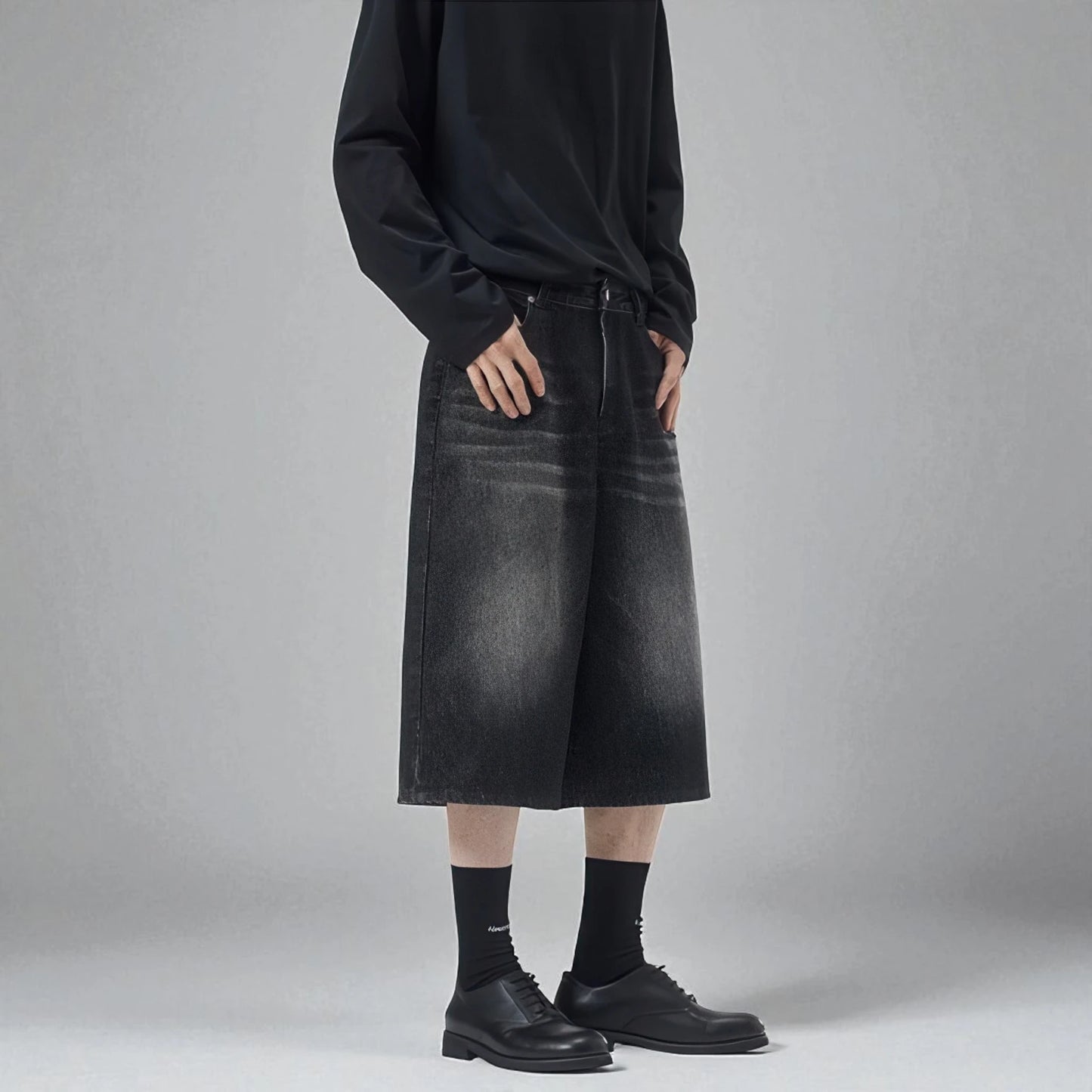 Bermuda en jean noir homme