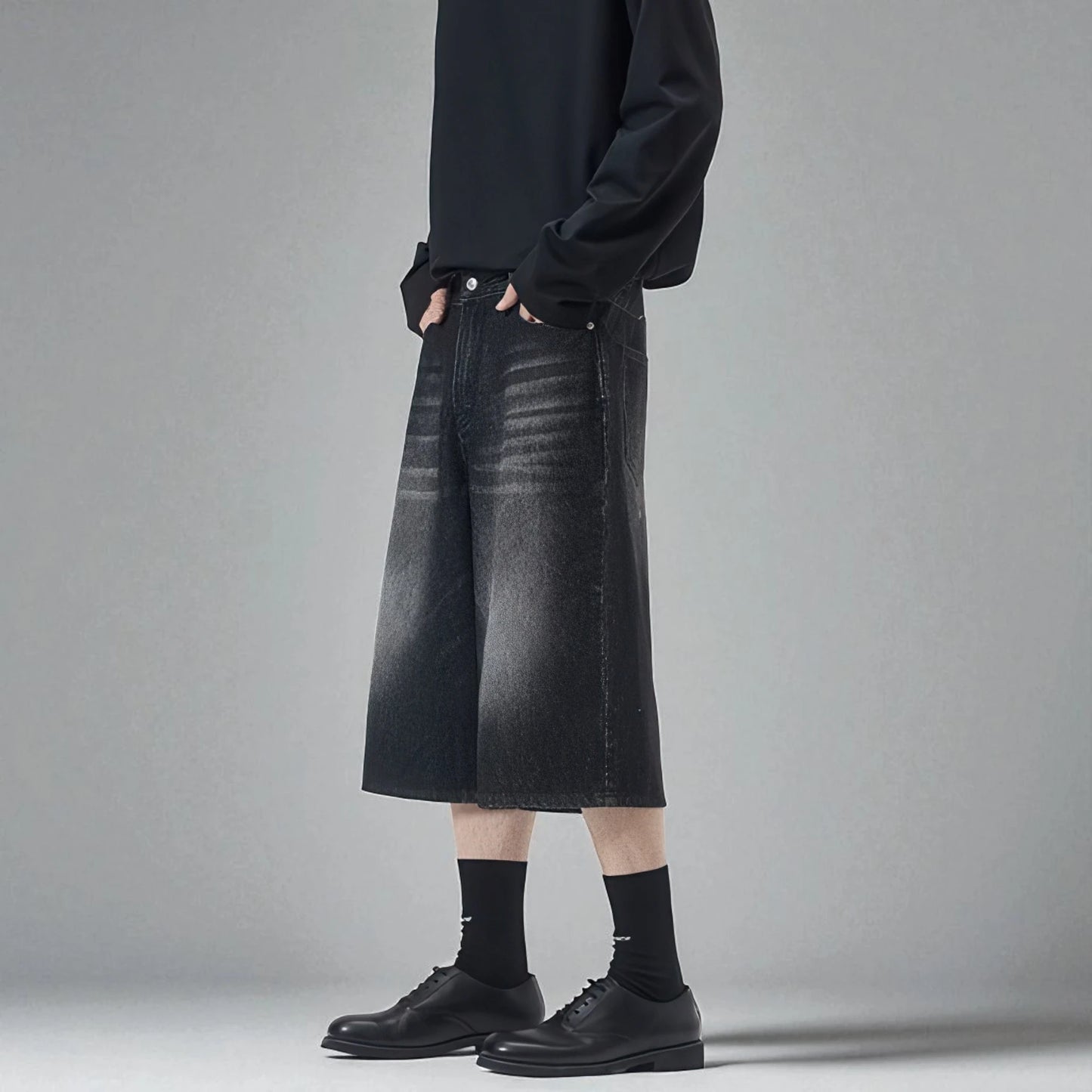 Bermuda en jean noir homme