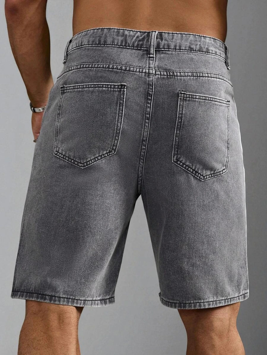 Short en jean gris homme