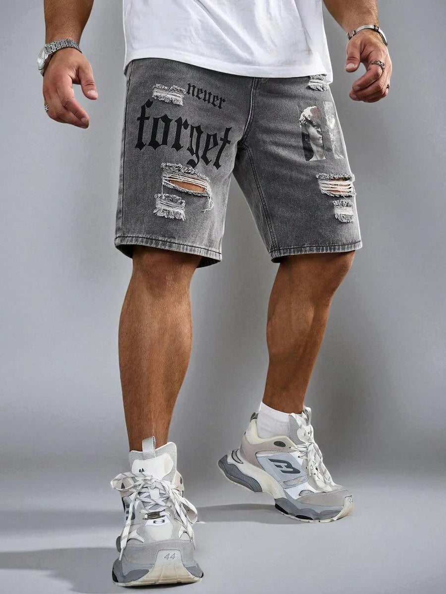 Short en jean gris homme