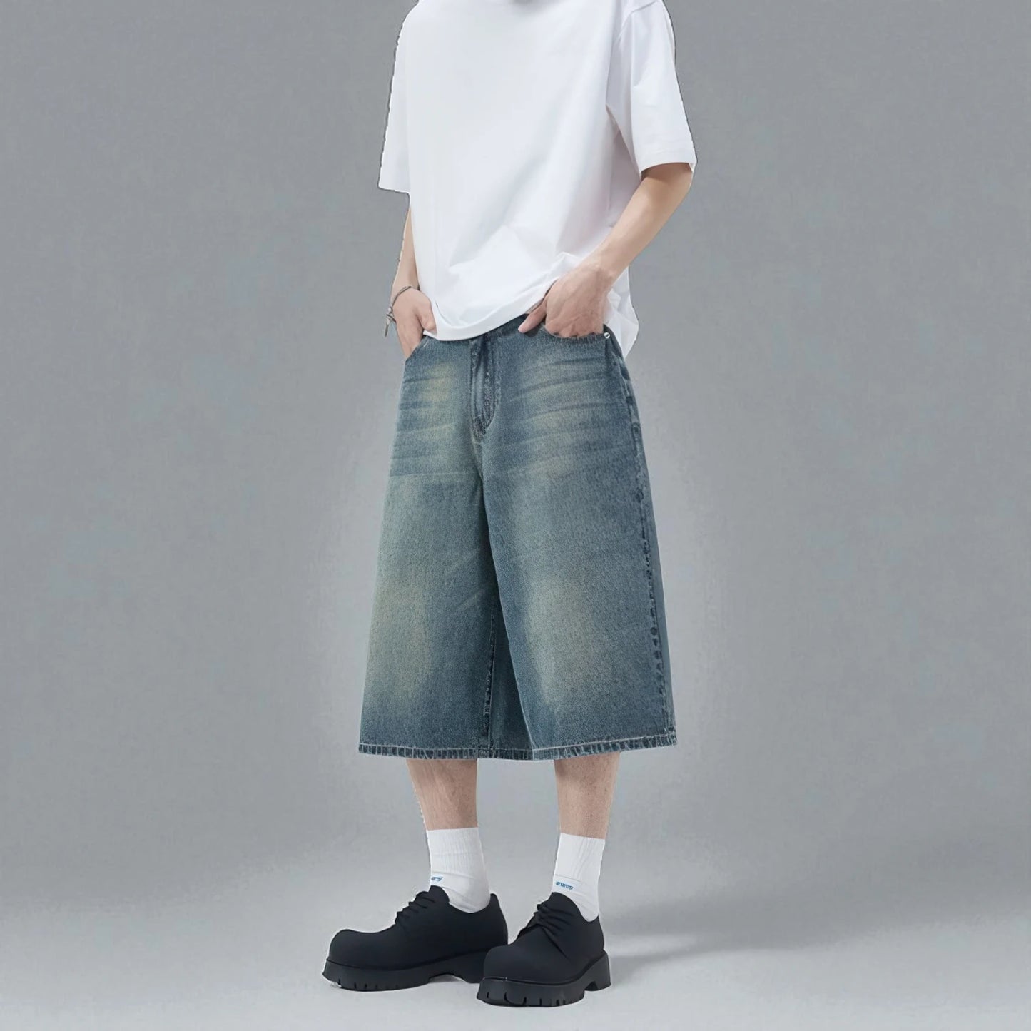 Bermuda long en jean homme