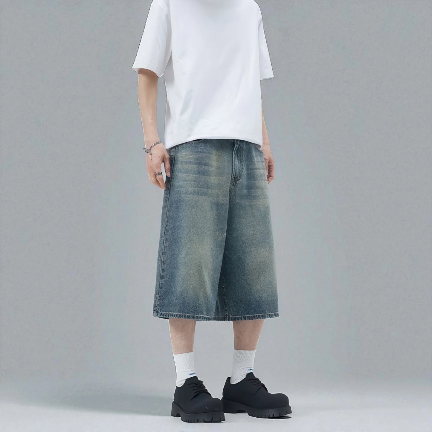 Bermuda long en jean homme