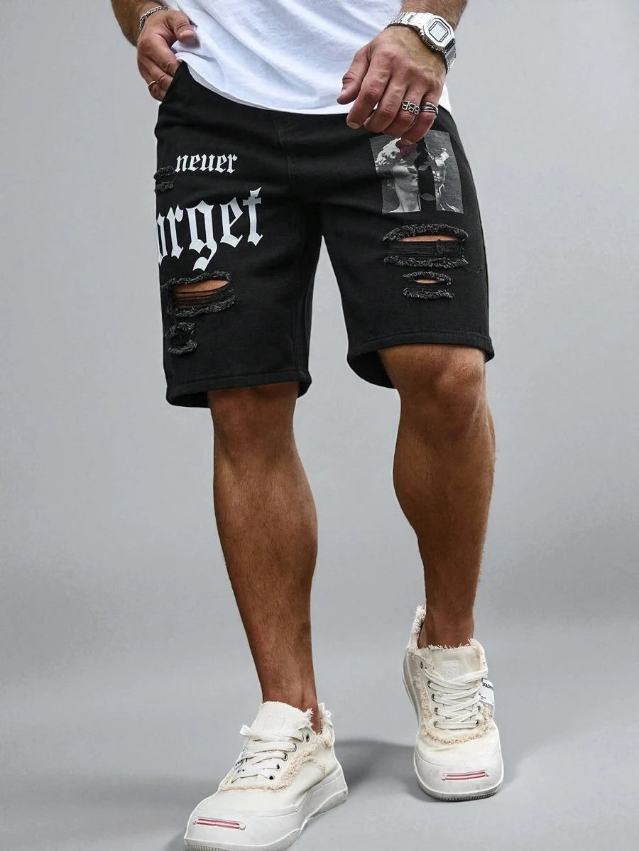 Short en jean homme troué