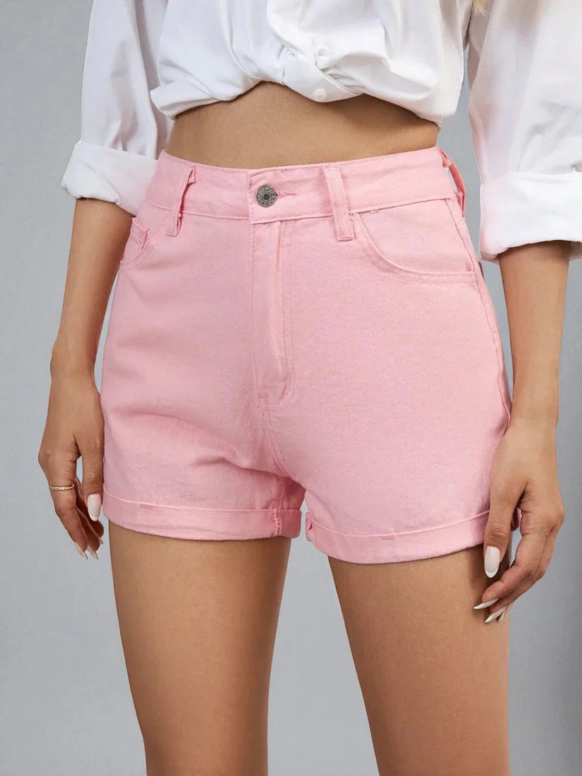 Short en jean rose
