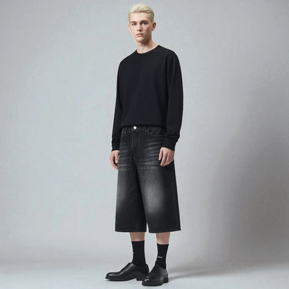 Bermuda en jean noir homme