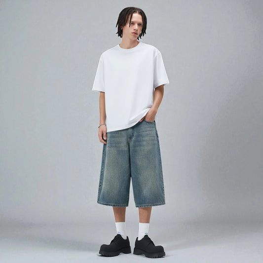Bermuda long en jean homme