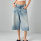 Bermuda long en jean femme