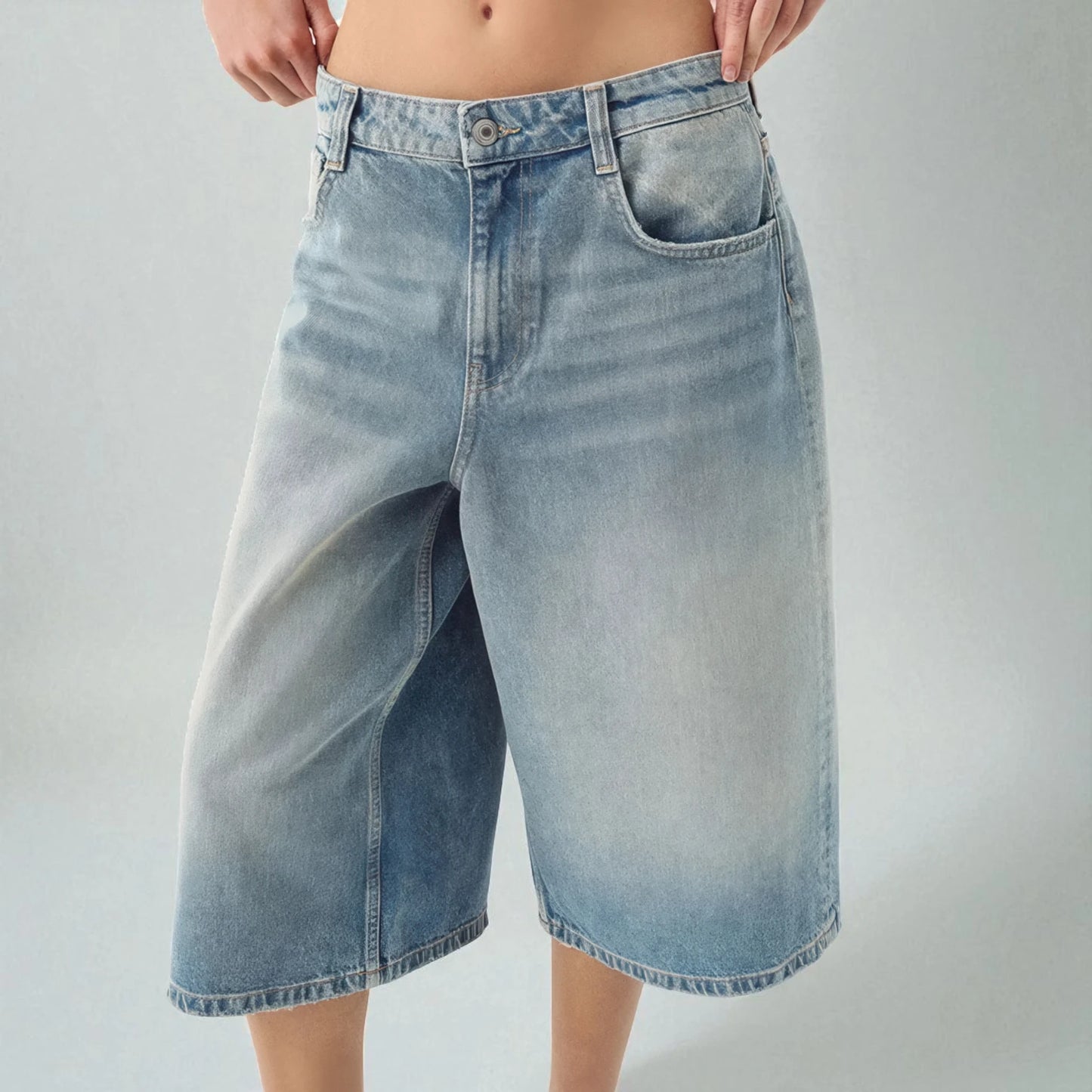 Bermuda long en jean femme