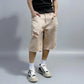 Short en jean beige homme
