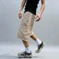 Short en jean beige homme