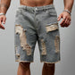 Short en jean déchiré homme
