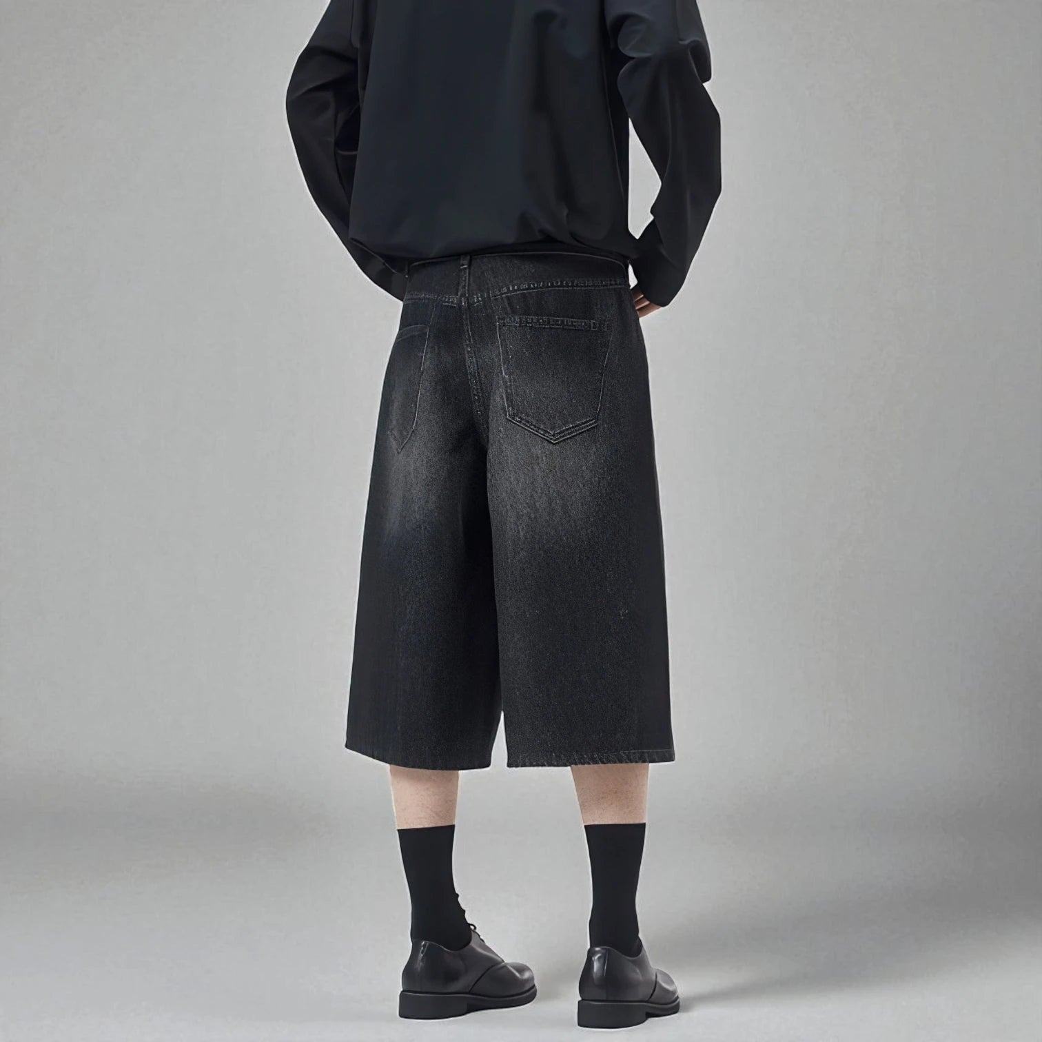 Bermuda en jean noir homme