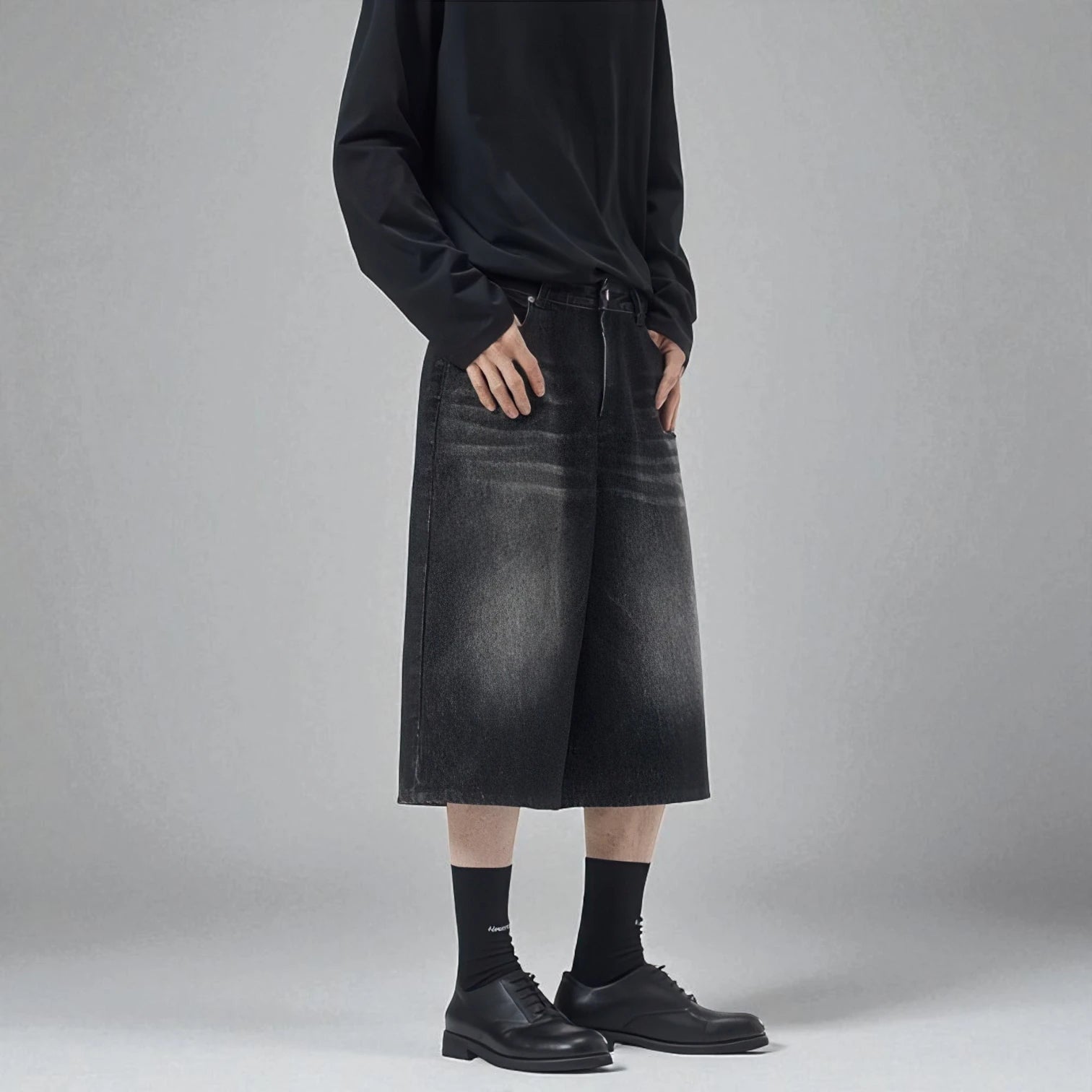 Bermuda en jean noir homme