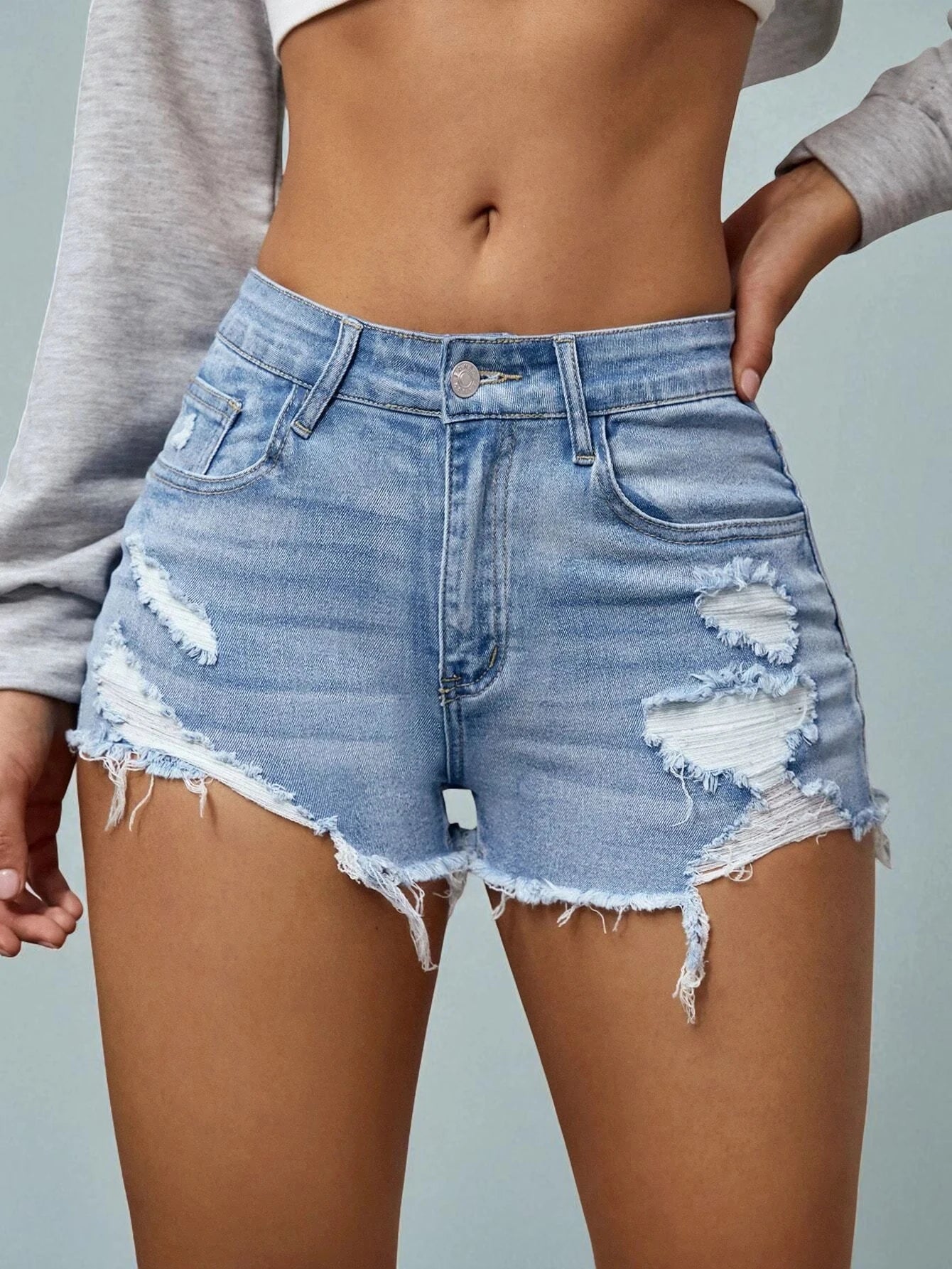 Short en jean femme déchiré
