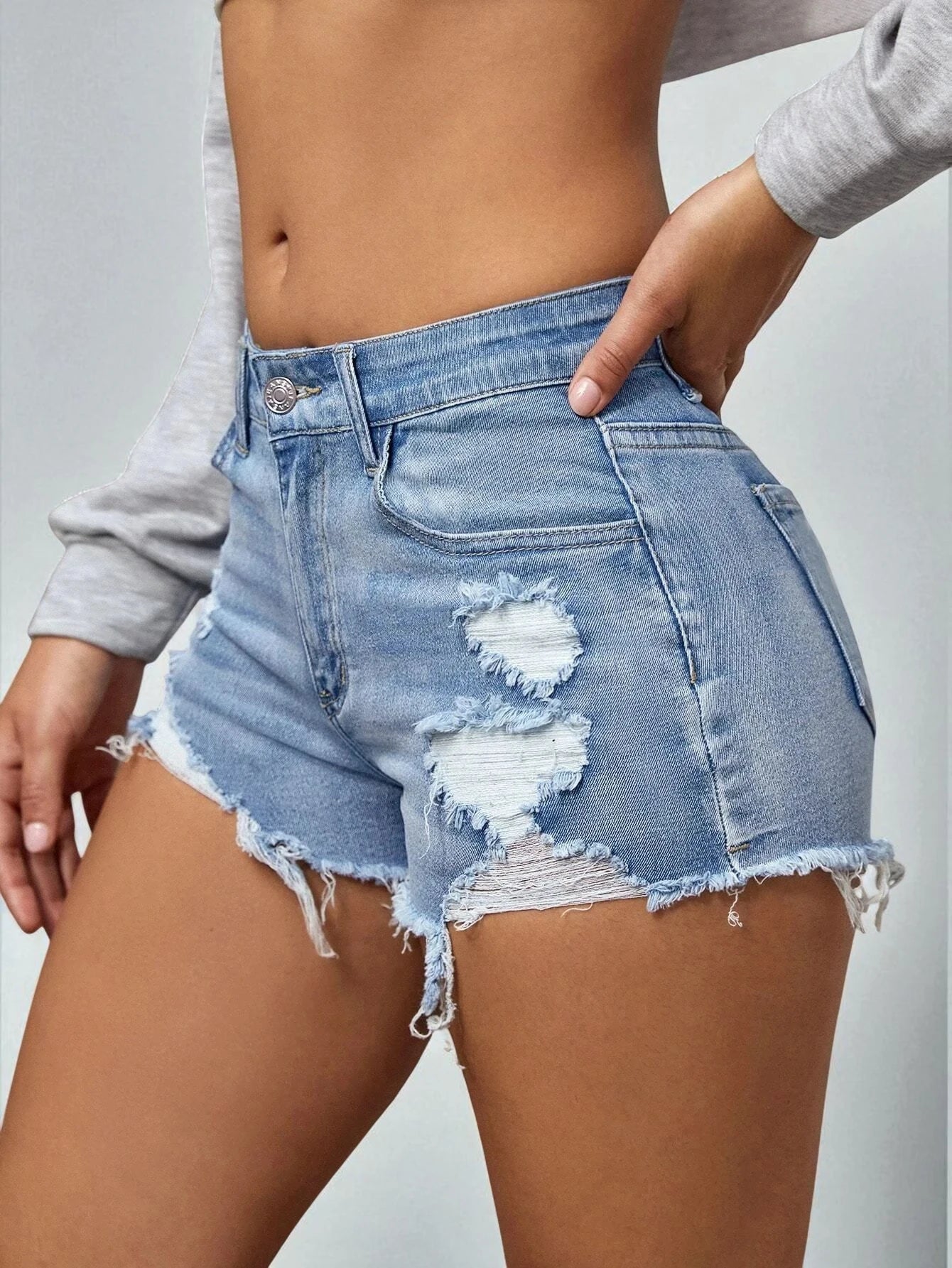Short en jean femme déchiré