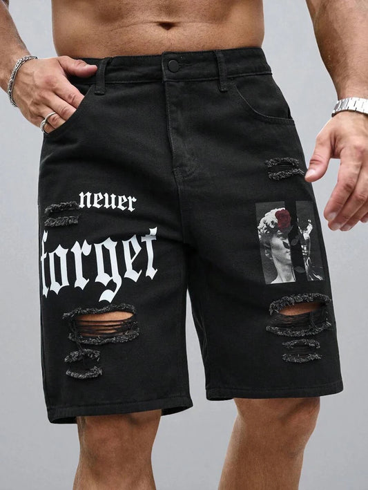 Short en jean homme troué